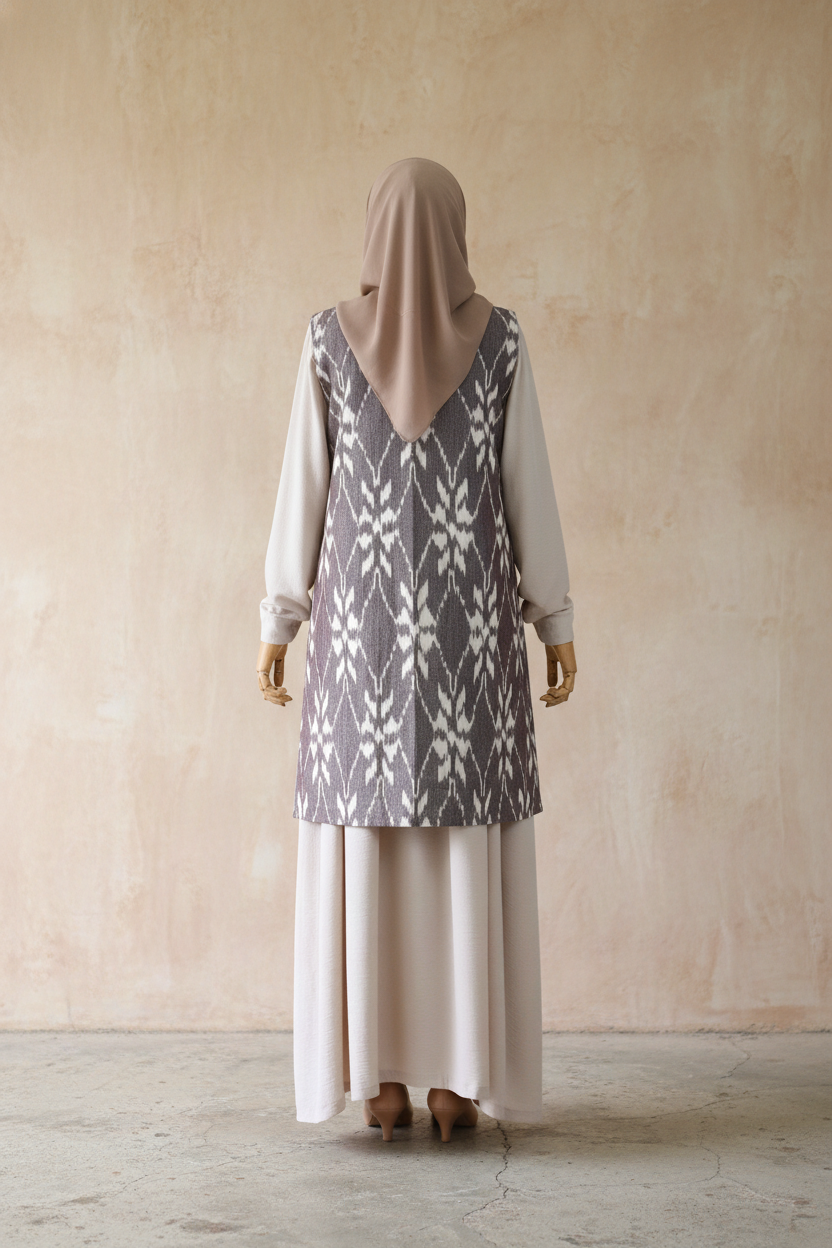 Nafira Taupe Tenun Vest