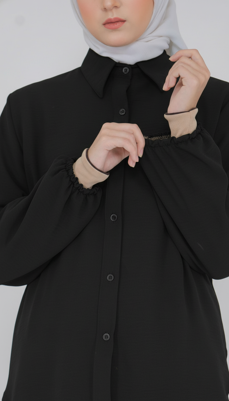 Nora Hannah Black Basic Shirt & Culotte