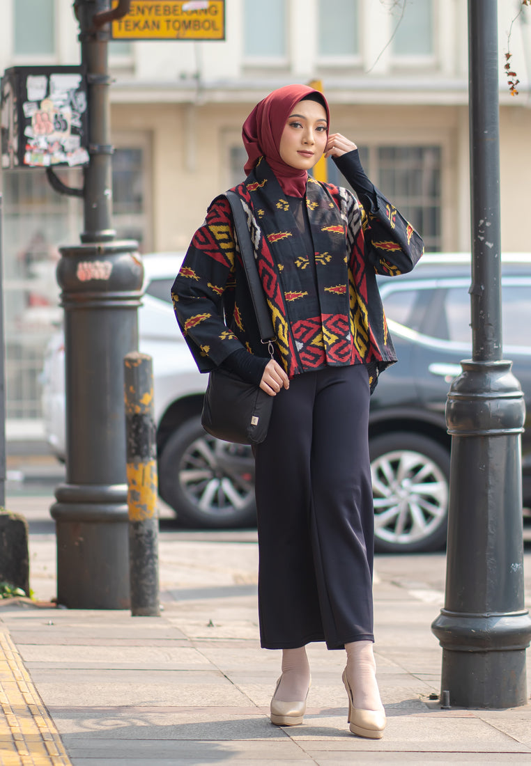 Nuray Black Red Tenun Outer