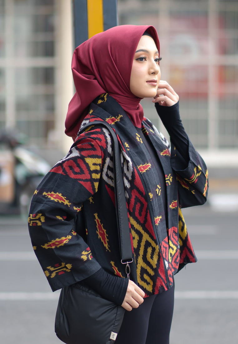 Nuray Black Red Tenun Outer