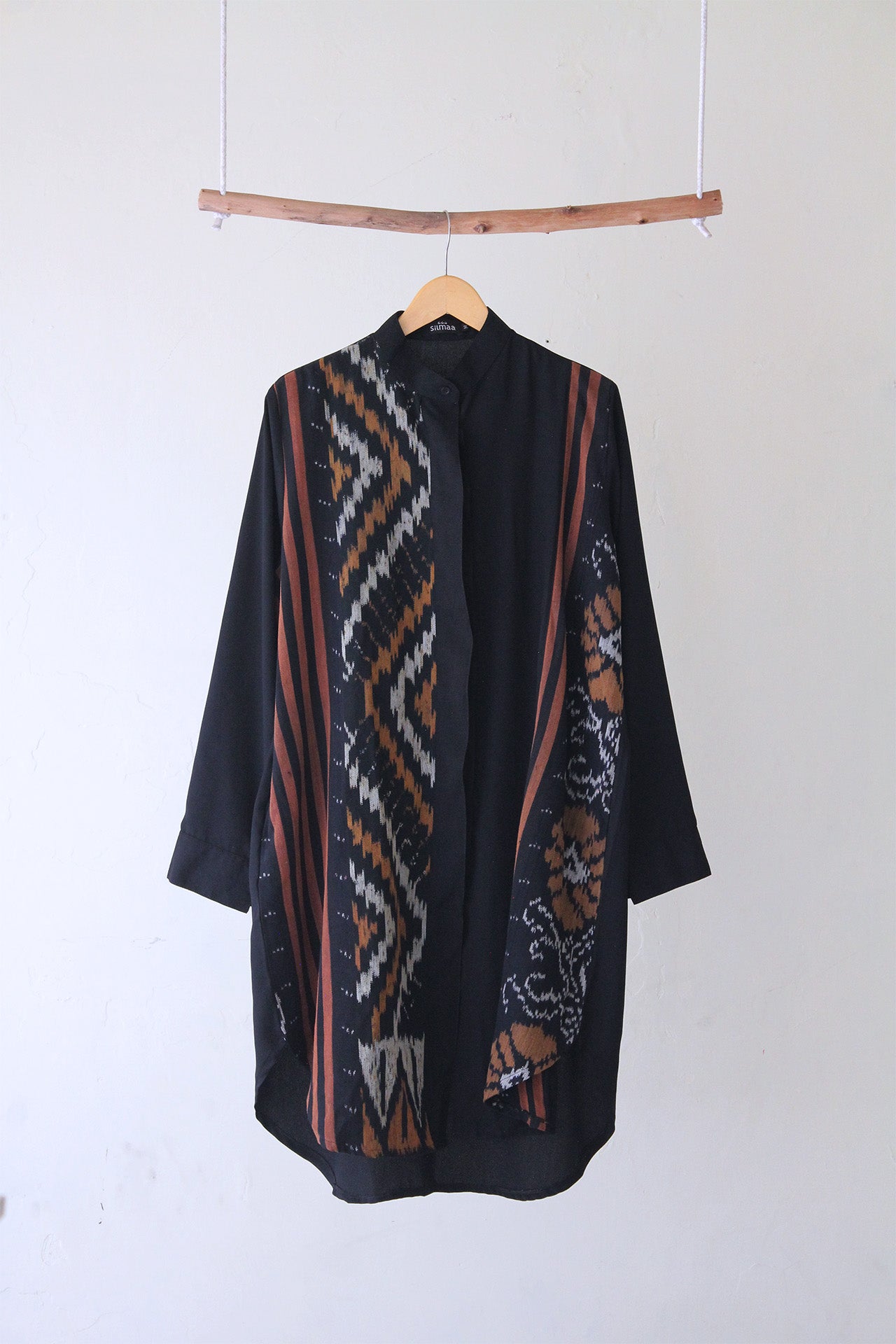 Viera Black Brown Tenun Tunic