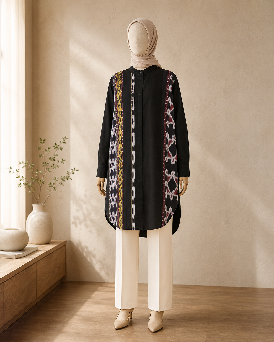 Viera Black II Oversize Tenun Tunic