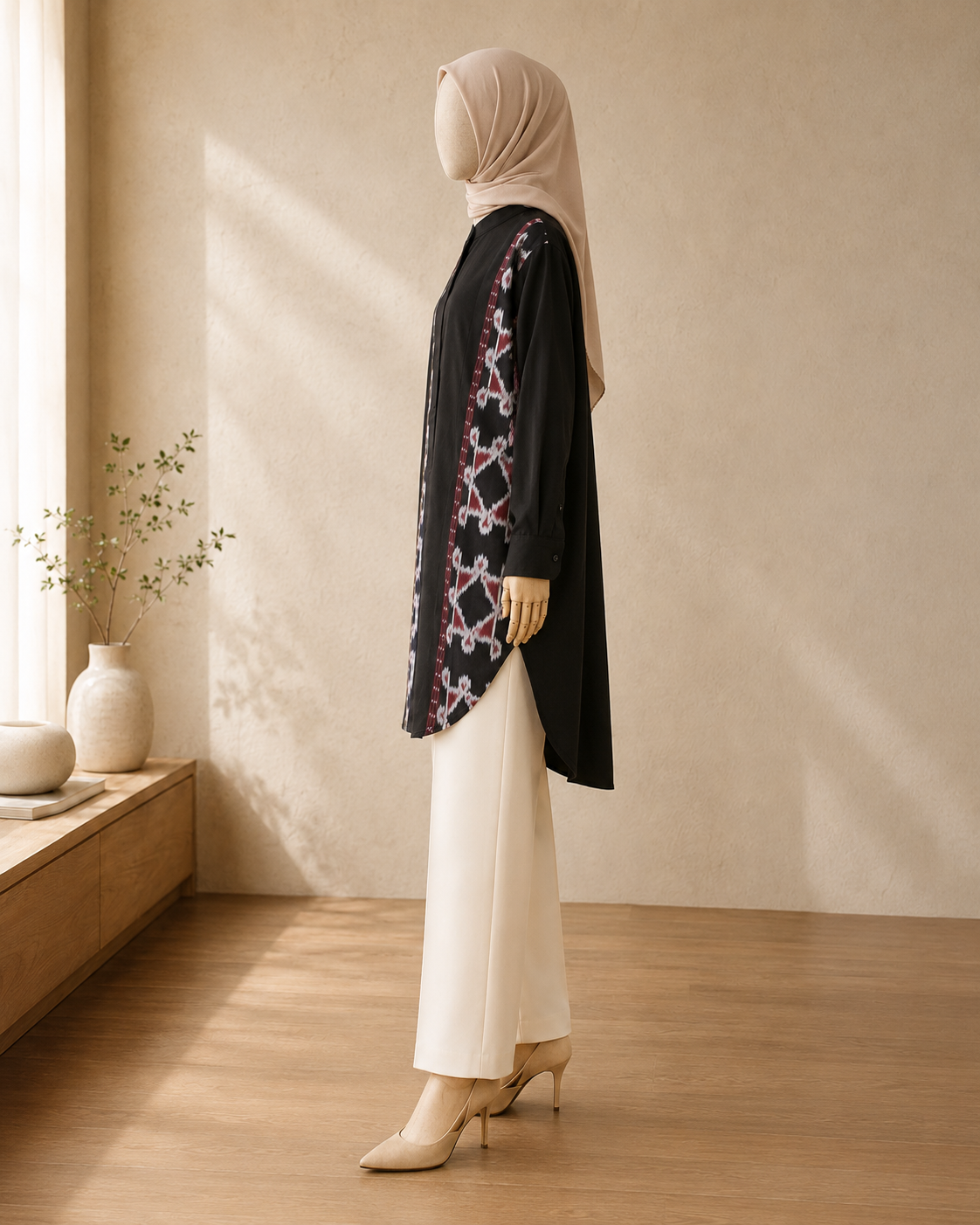 Viera Black II Oversize Tenun Tunic
