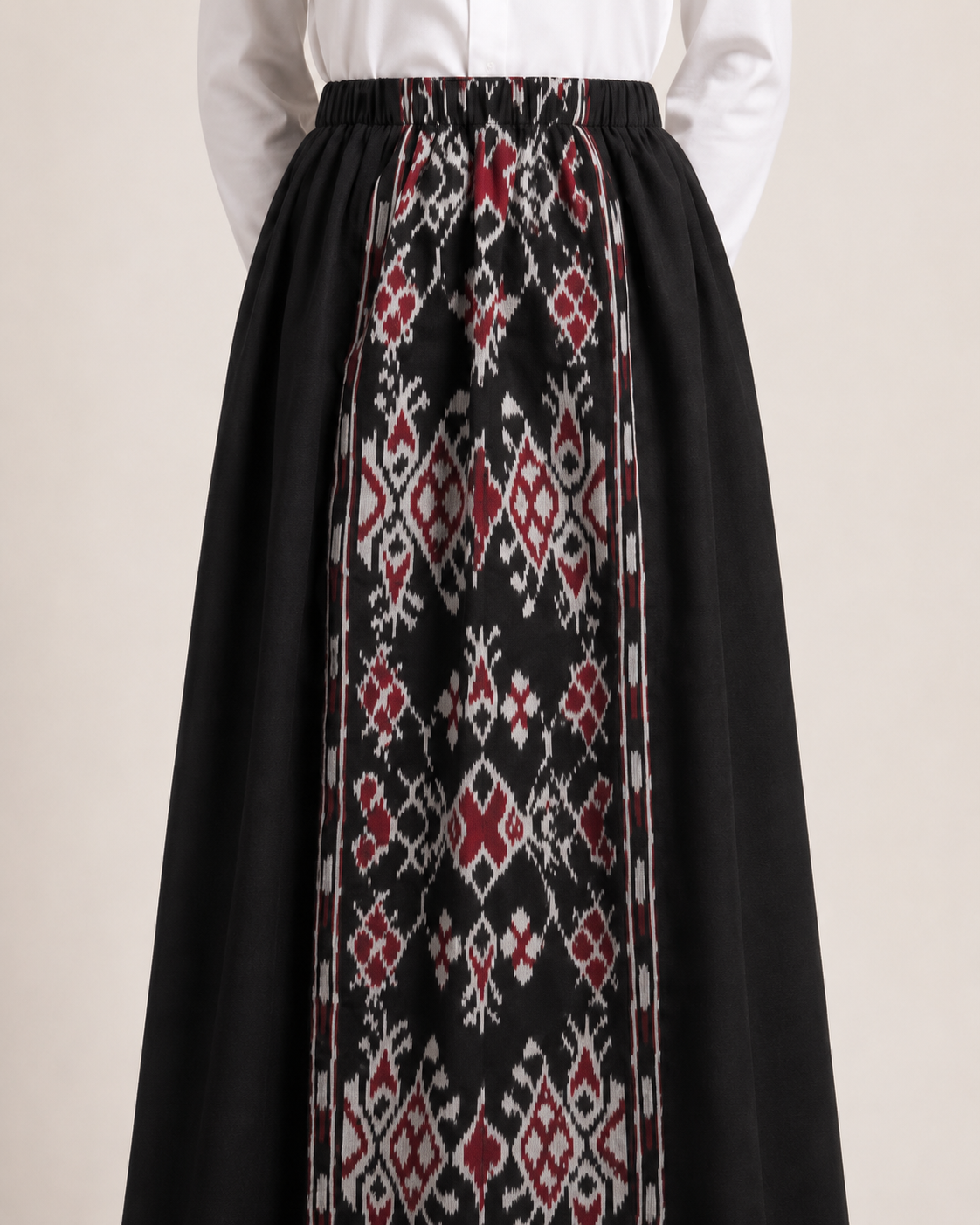 Zelira Black Red Tenun Skirt