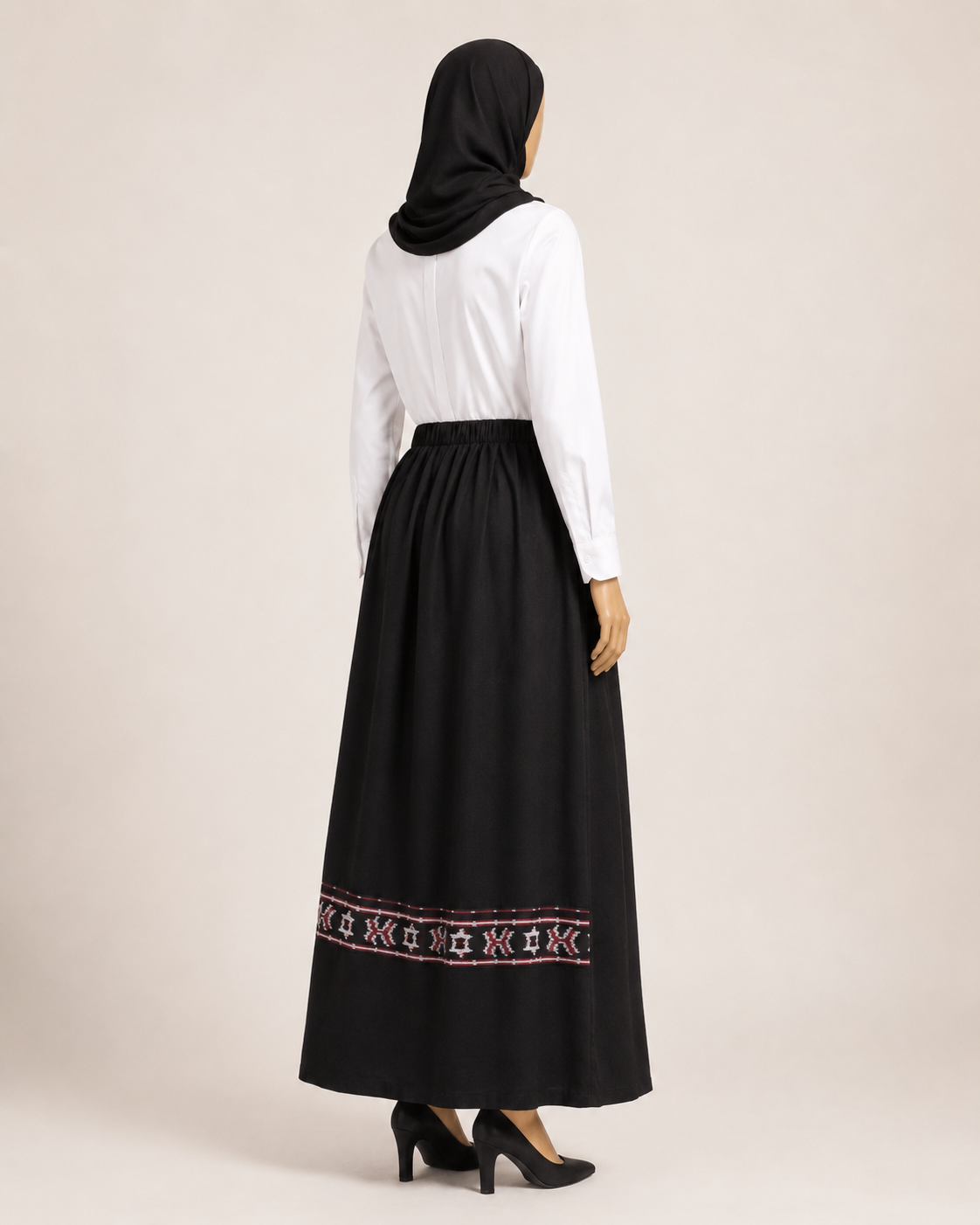 Zelira Black Red Tenun Skirt