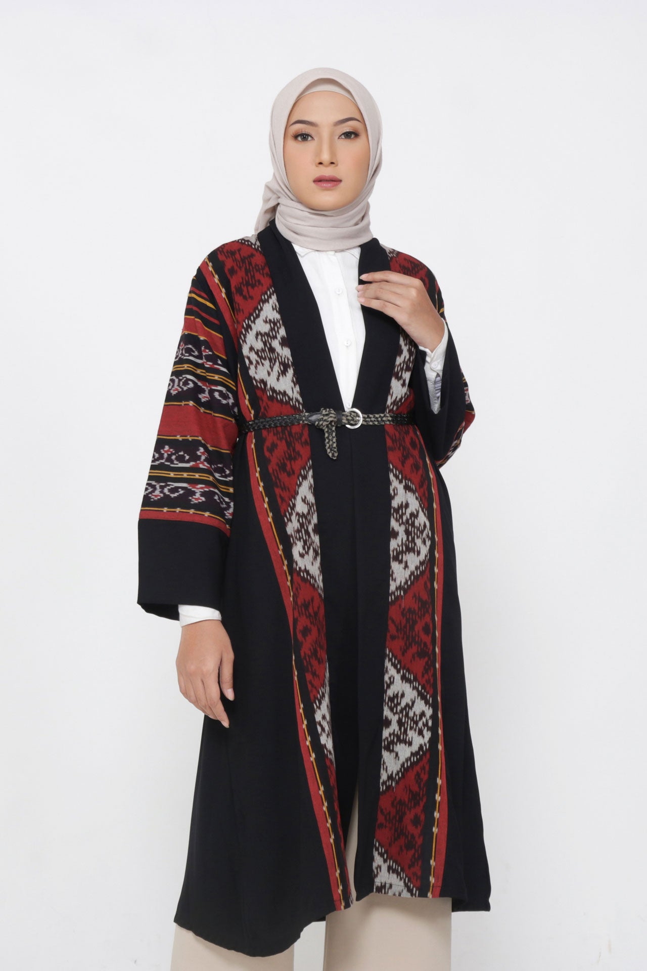 Zilya Scarlet Tenun Long Cardigan