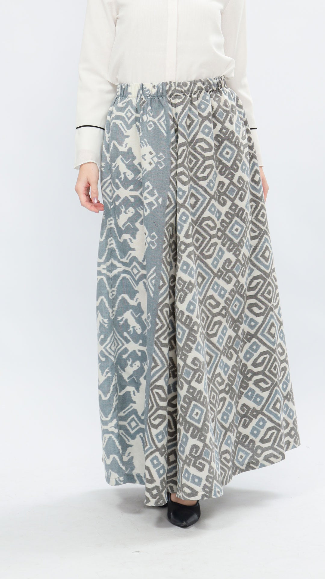 Zulfa Zoa Stone Blue Tenun Skirt