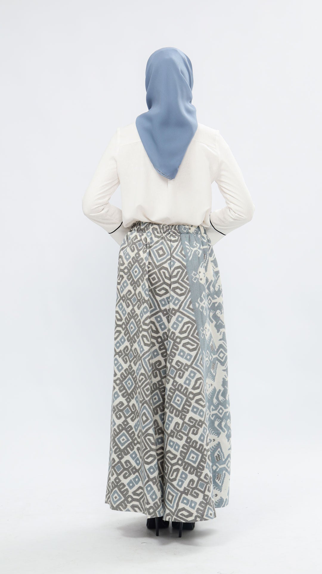 Zulfa Zoa Stone Blue Tenun Skirt