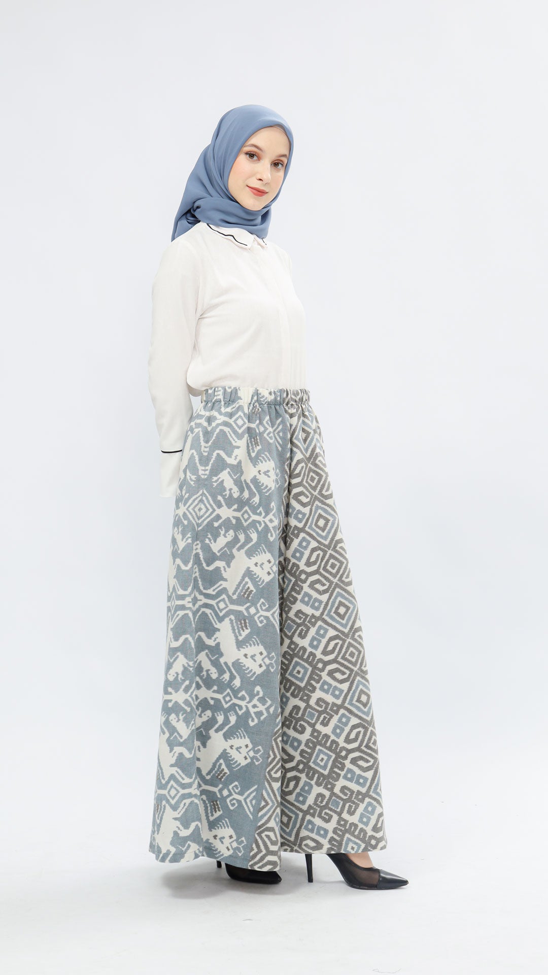 Zulfa Zoa Stone Blue Tenun Skirt