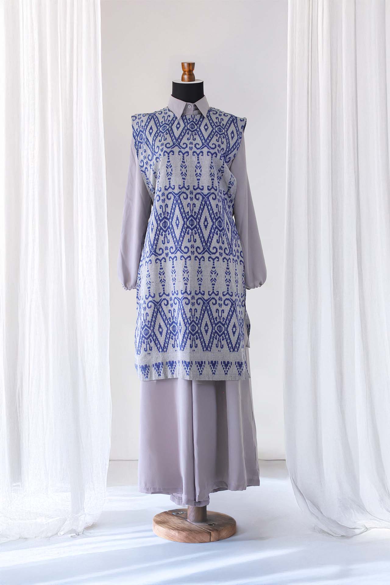 Hafiy Tenun Vest Set (Vest, Shirt, Culotte)