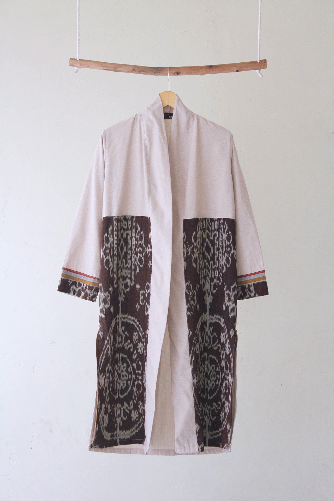 Belgin Zoa Beige Tenun Long Cardigan