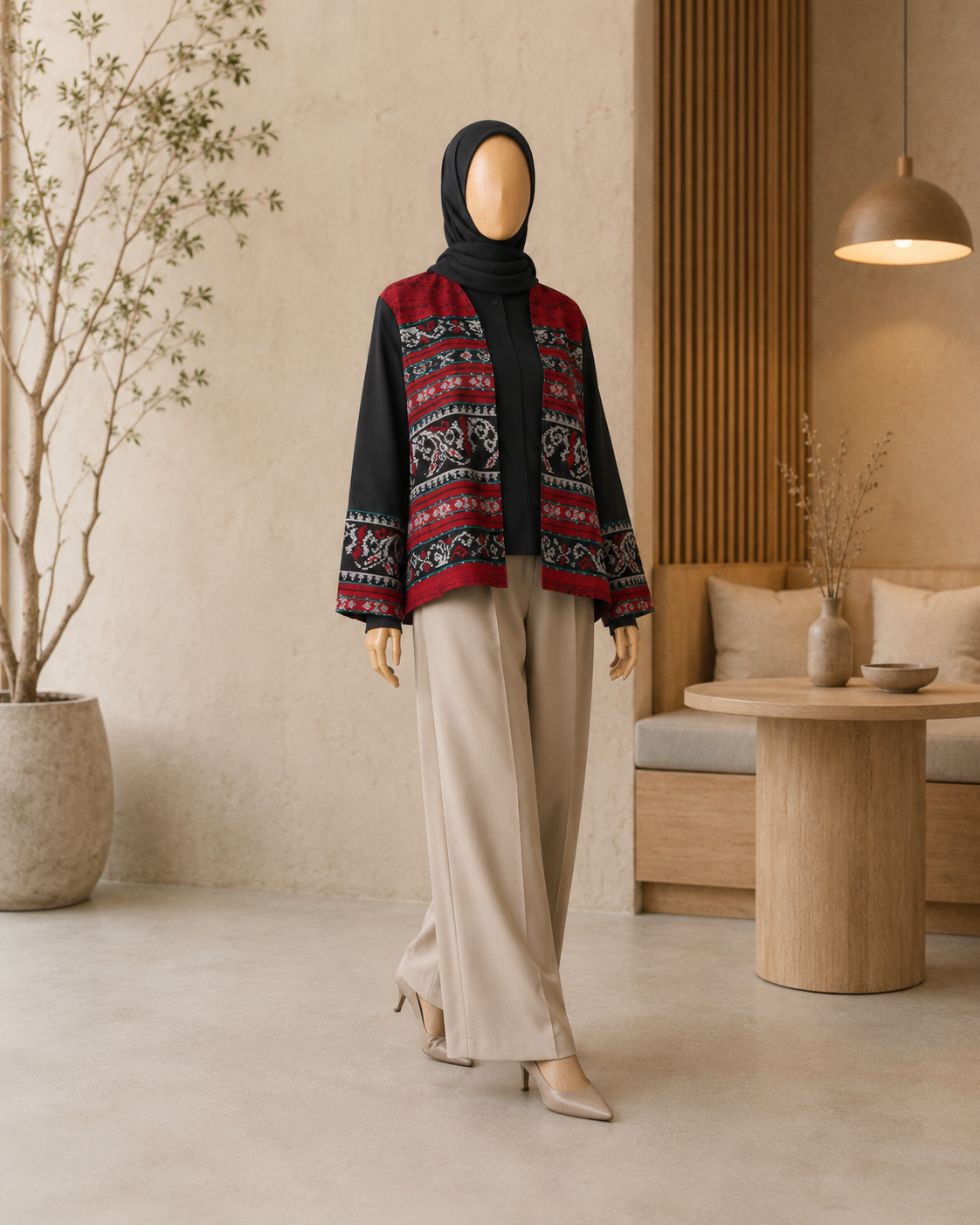Freya Red Green Tenun Outer
