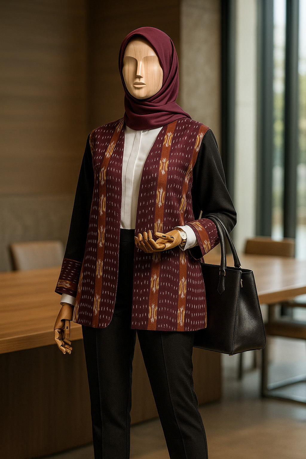 Freya Burgundy Tenun Outer