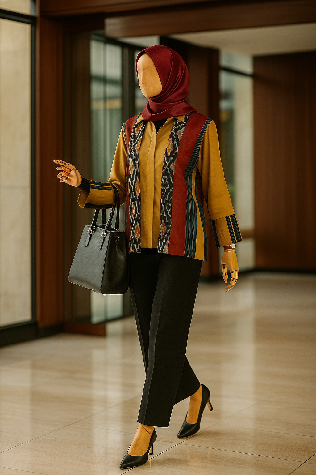 Gunseli Mustard Red Tenun Shirt