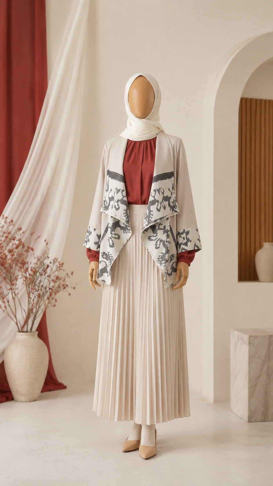 Heza Beige Tenun Outer