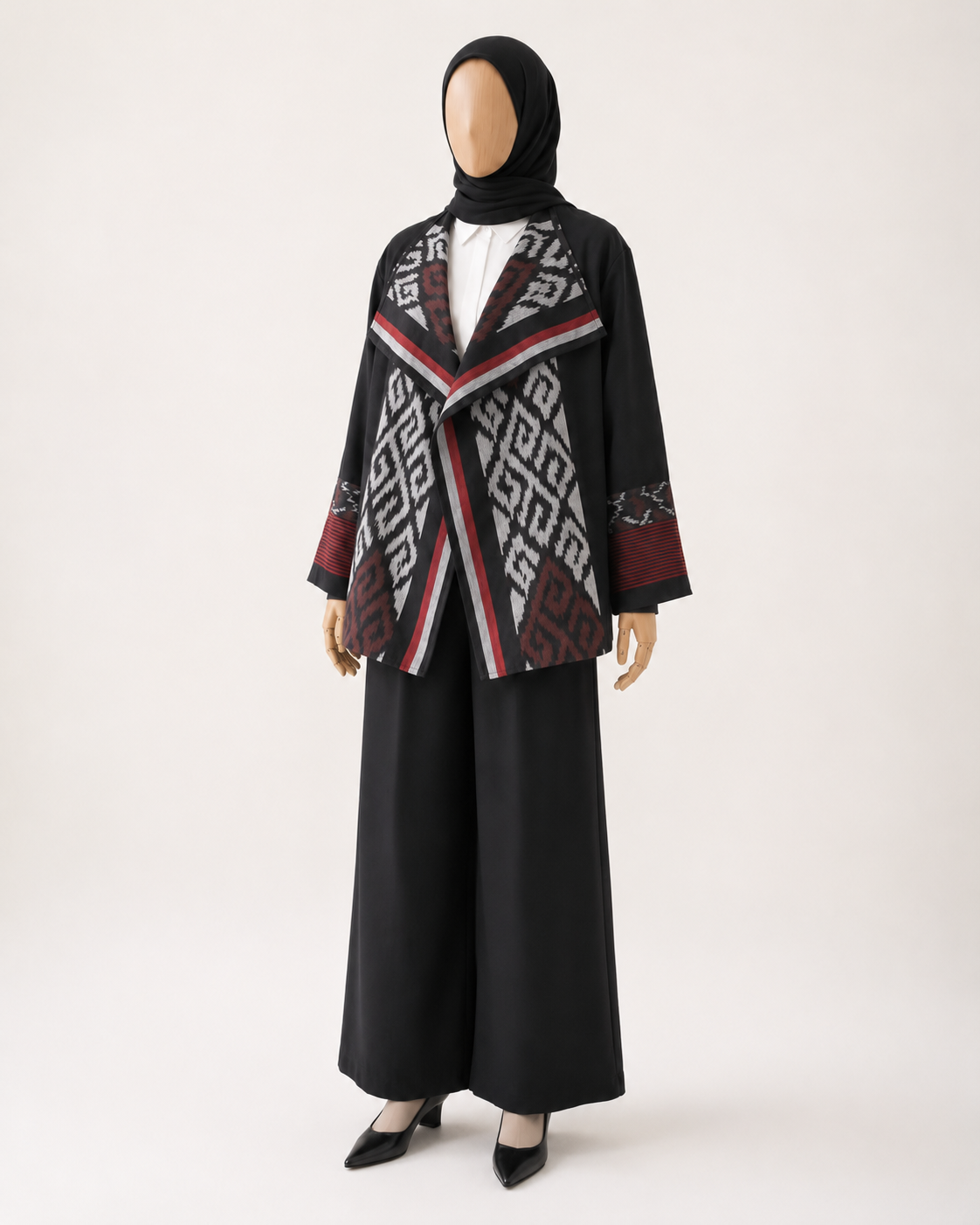 Hezi Black Grey Tenun Outer