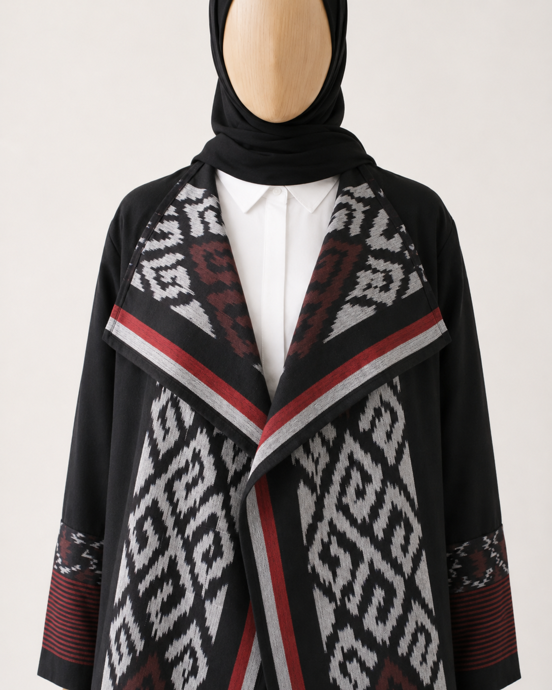Hezi Black Grey Tenun Outer