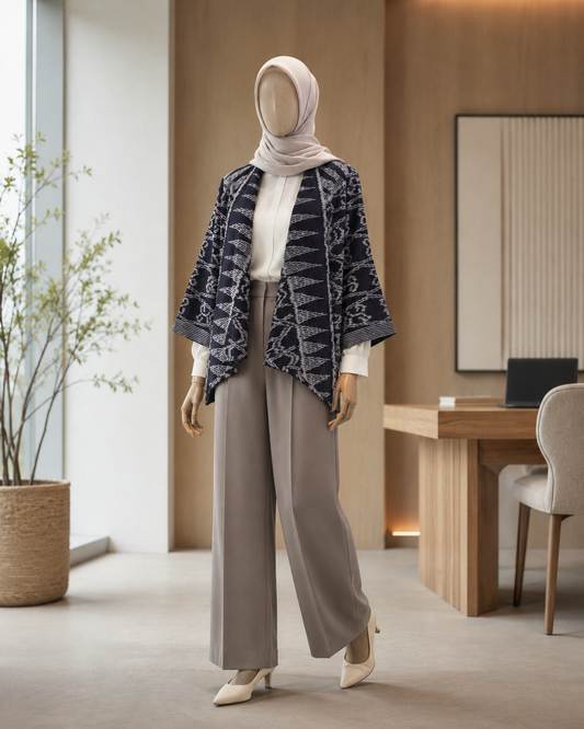 Iswari Black Tenun Outer