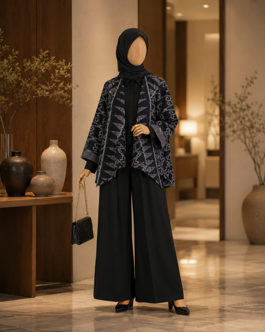 Complete Office Set Iswari Tenun Outer X Nora Hannah Basic