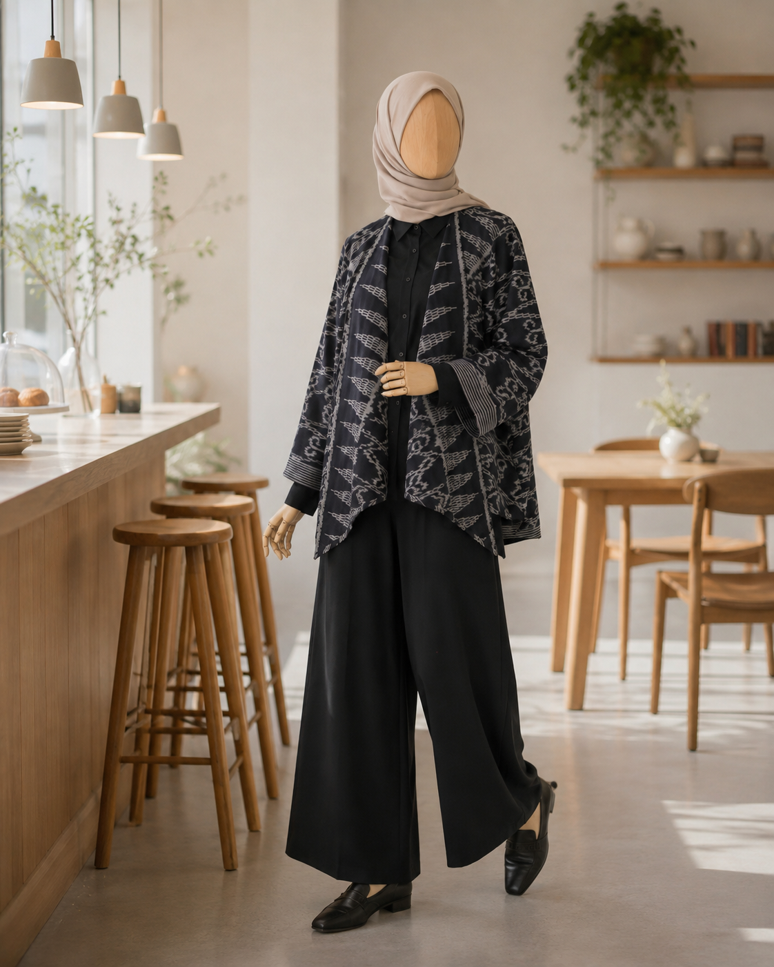 Complete Office Set Iswari Tenun Outer X Nora Hannah Basic