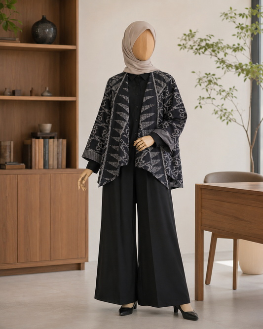 Complete Office Set Iswari Tenun Outer X Nora Hannah Basic