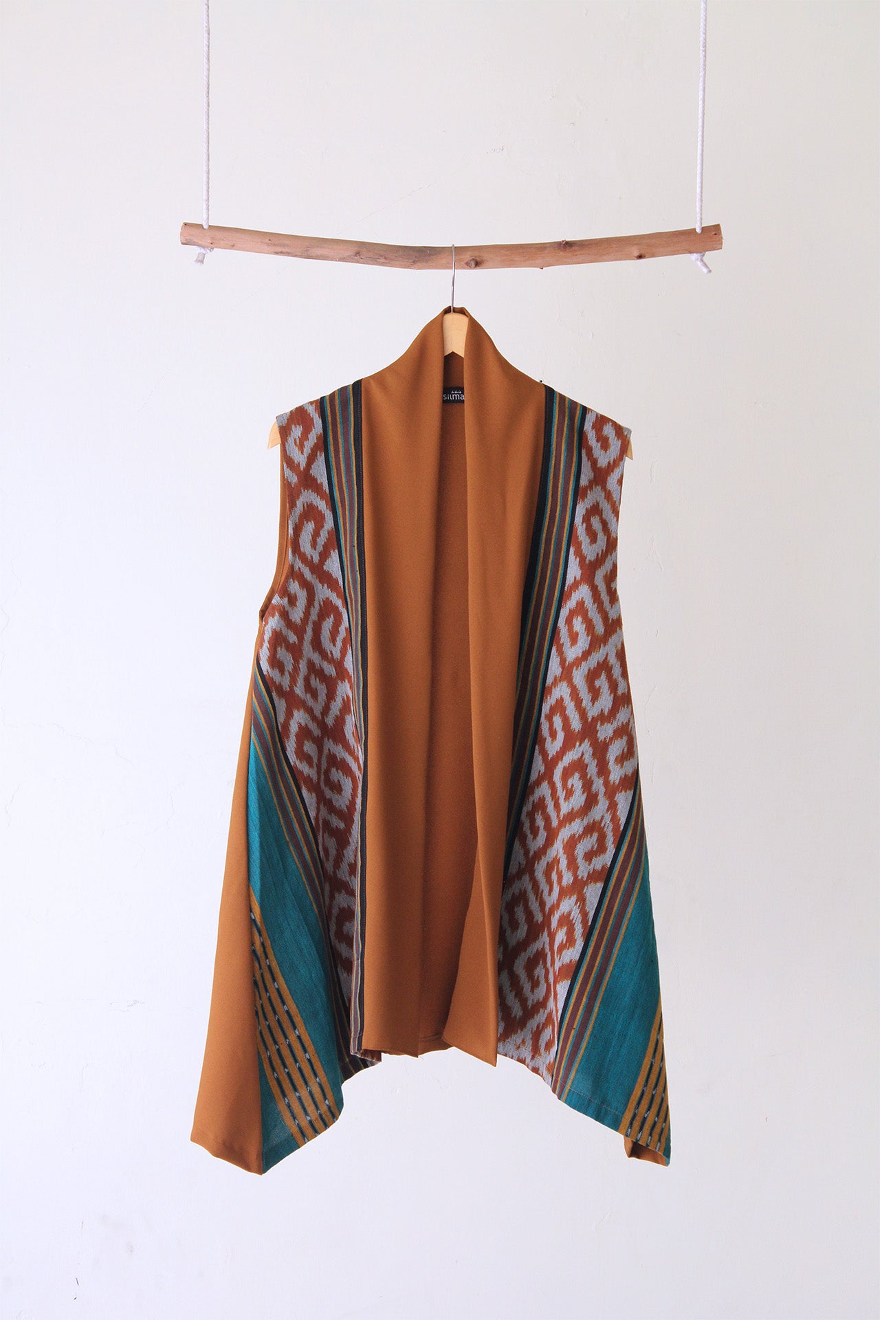 Kayra Mustard Teal Tenun Vest