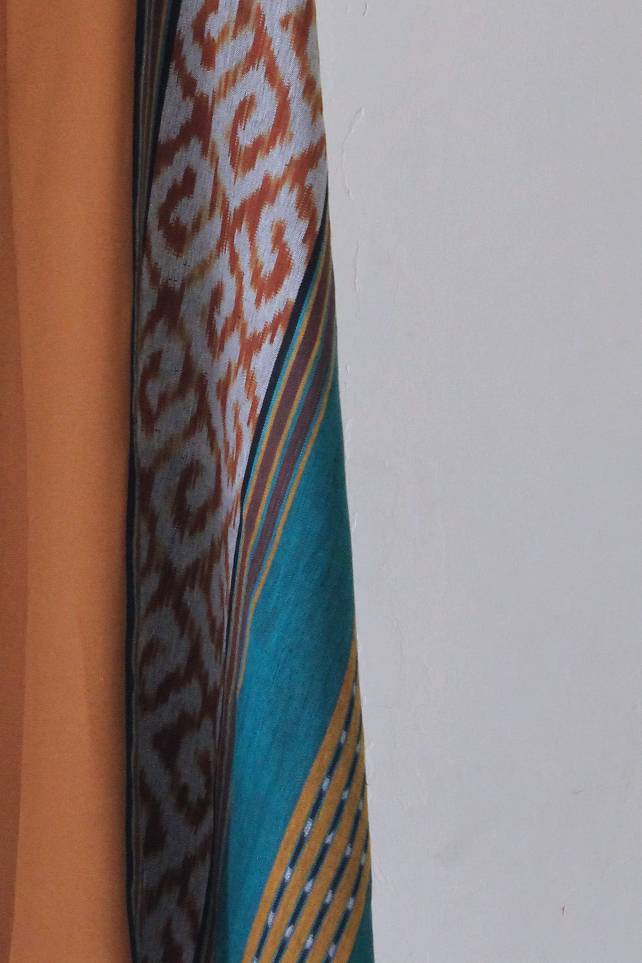 Kila Mustard Teal Tenun Long Vest