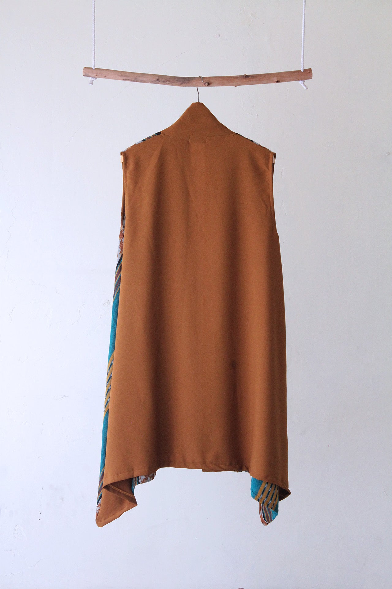 Kila Mustard Teal Tenun Long Vest