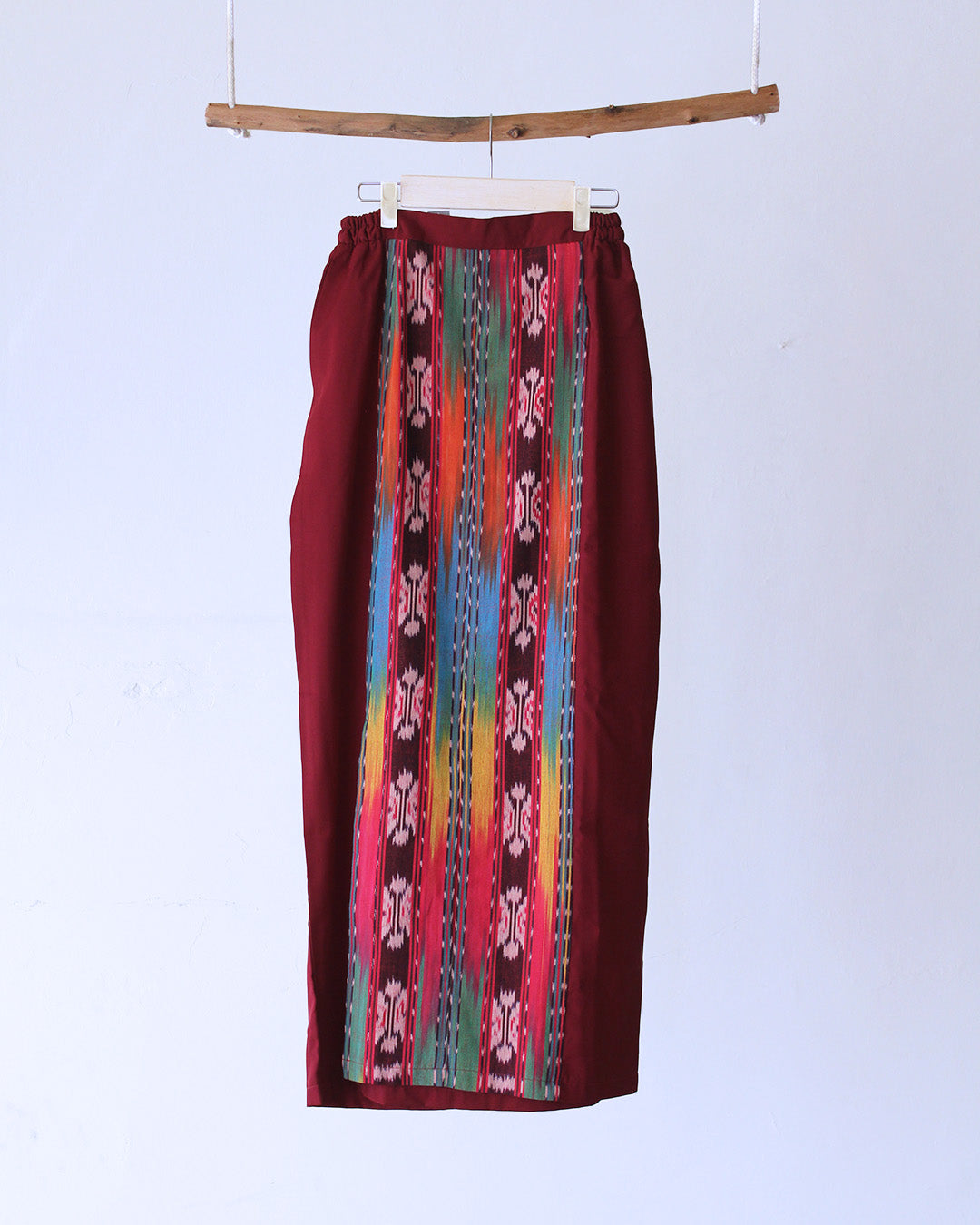 Kirani Maroon Tenun Span Skirt