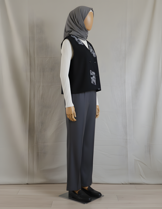 Lale Black Tenun Vest