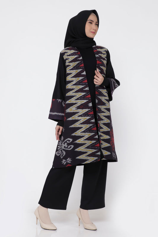 Zigzag Dark Tenun Long Outer