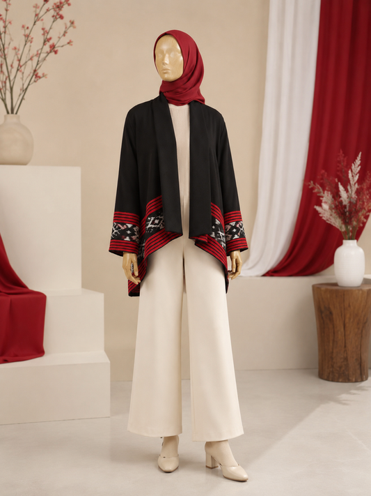 Mehri Black Red Tenun Outer