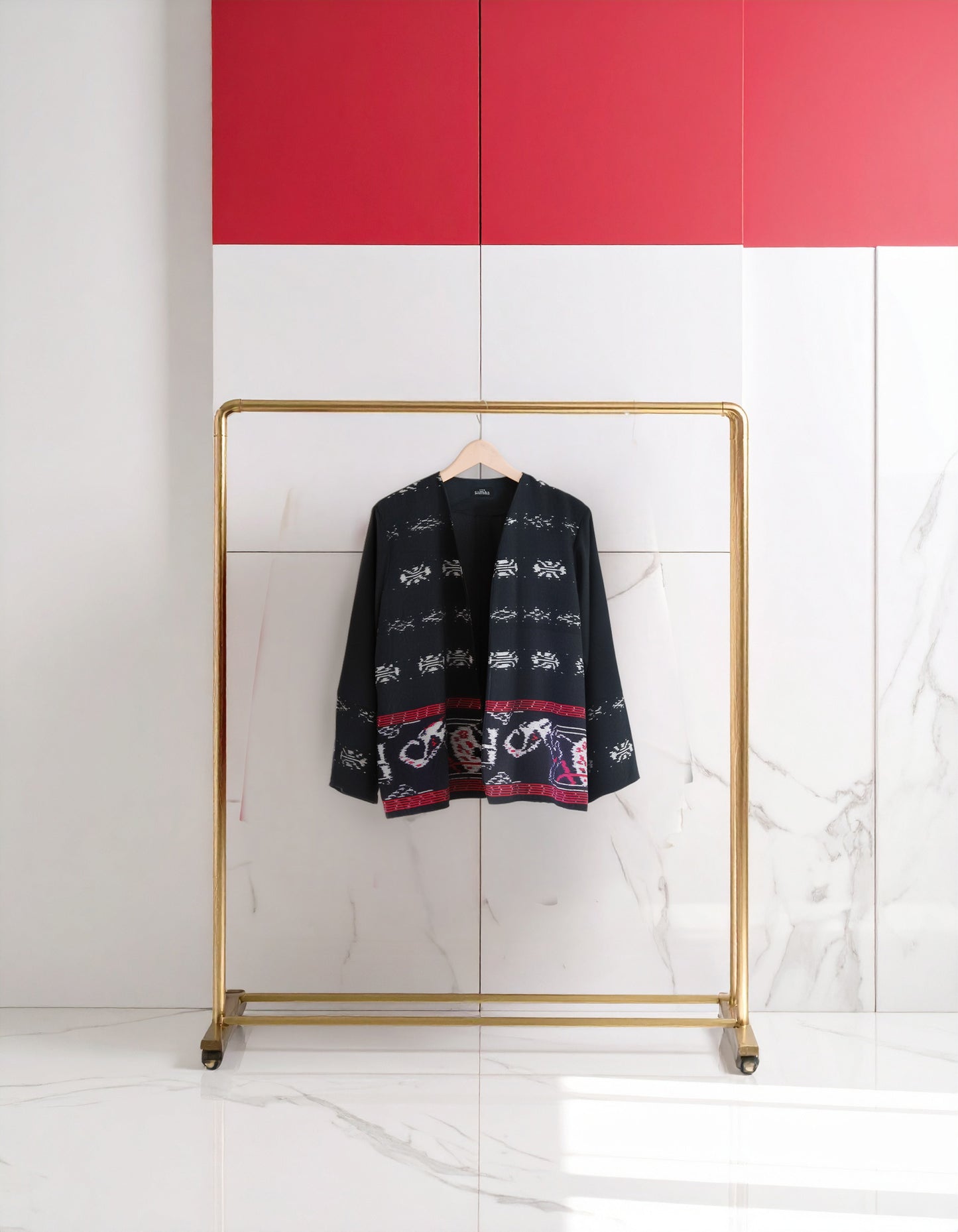 Freya Zoa Black Red Tenun Outer