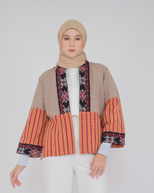 Merve Beige Tenun Outer