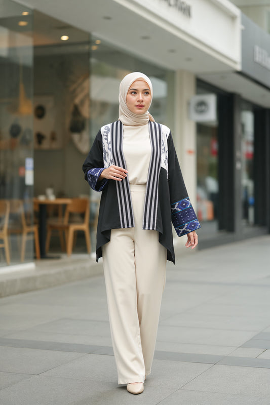 Meyra Black White Tenun OUter