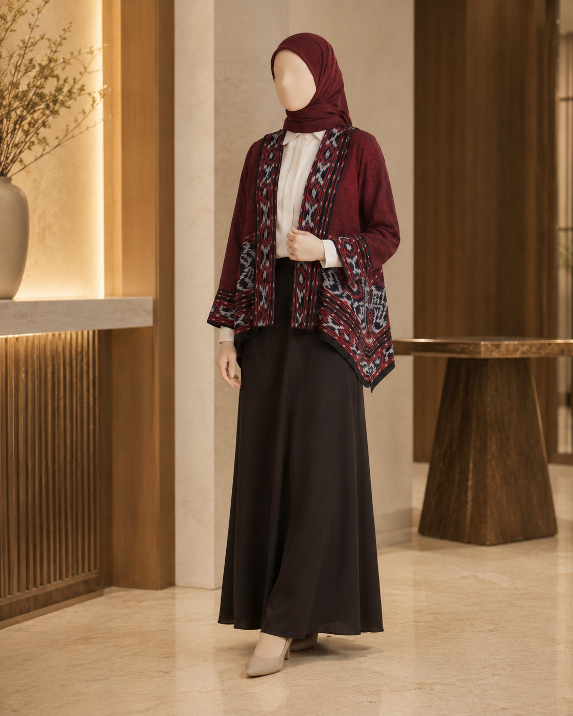 Miray Red Maroon Tenun Outer