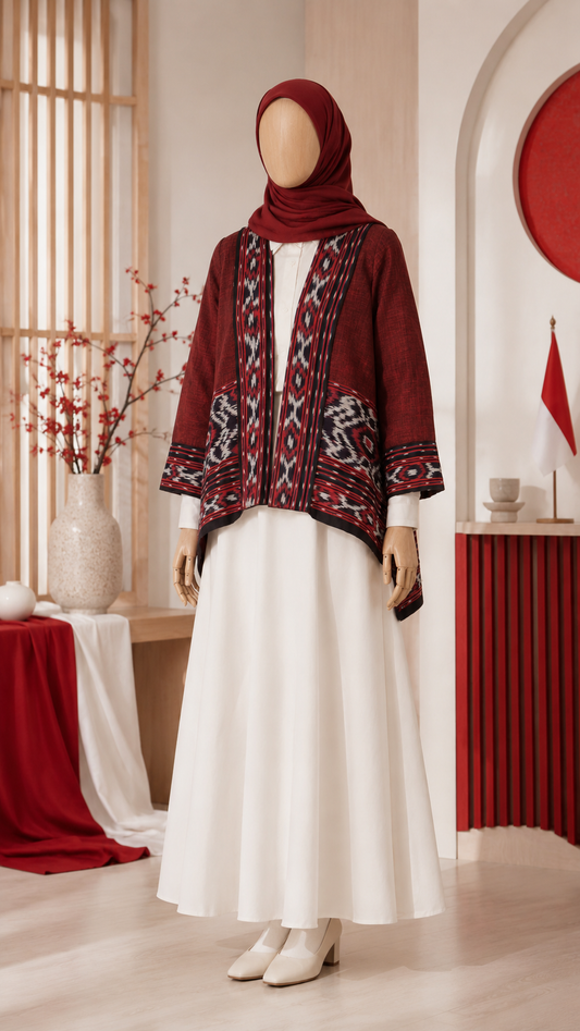 Miray Red Maroon Tenun Outer