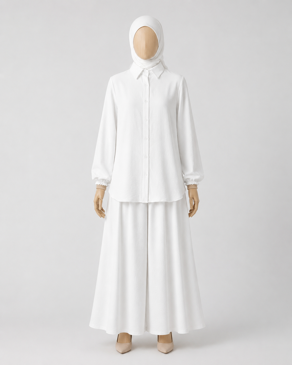 Nora Hannah White Basic Shirt & Culotte