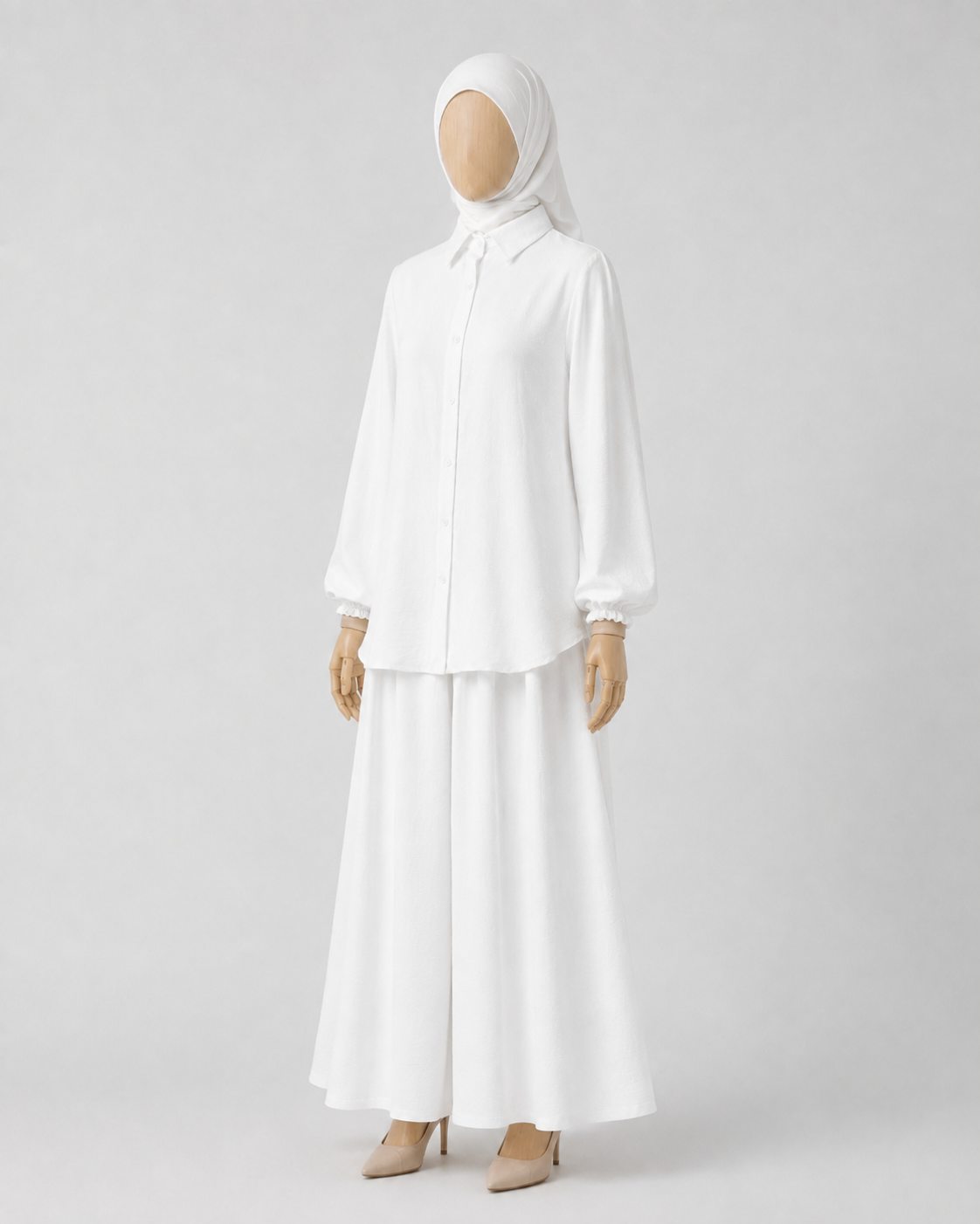 Nora Hannah White Basic Shirt & Culotte