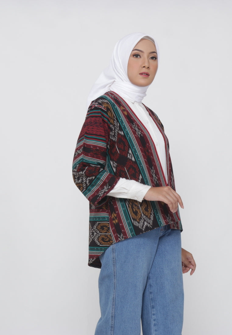 Monarda Red Green Tenun Outer