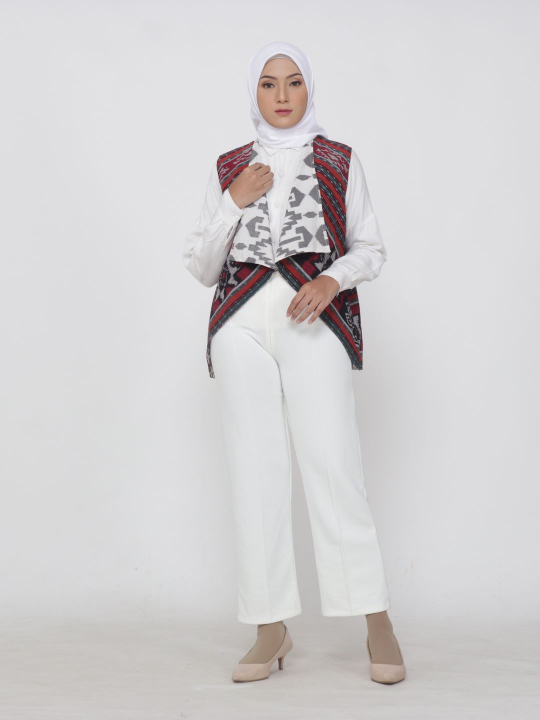 Dayana Red White Reversible Vest