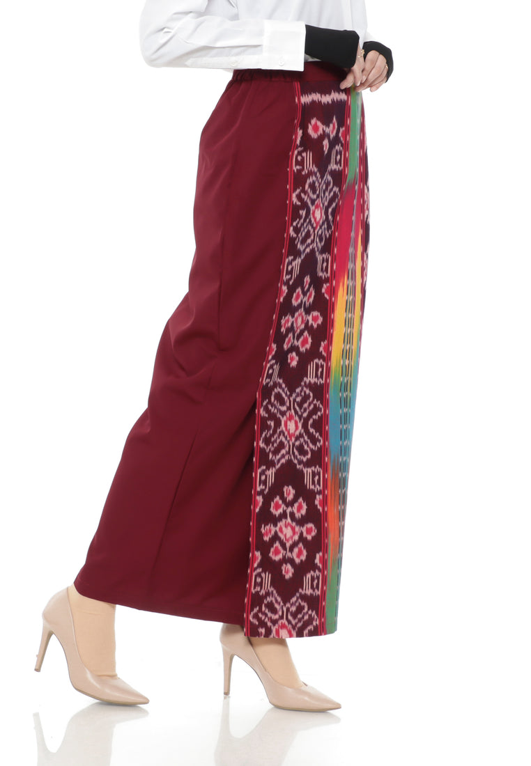 Kirani Maroon Tenun Span Skirt