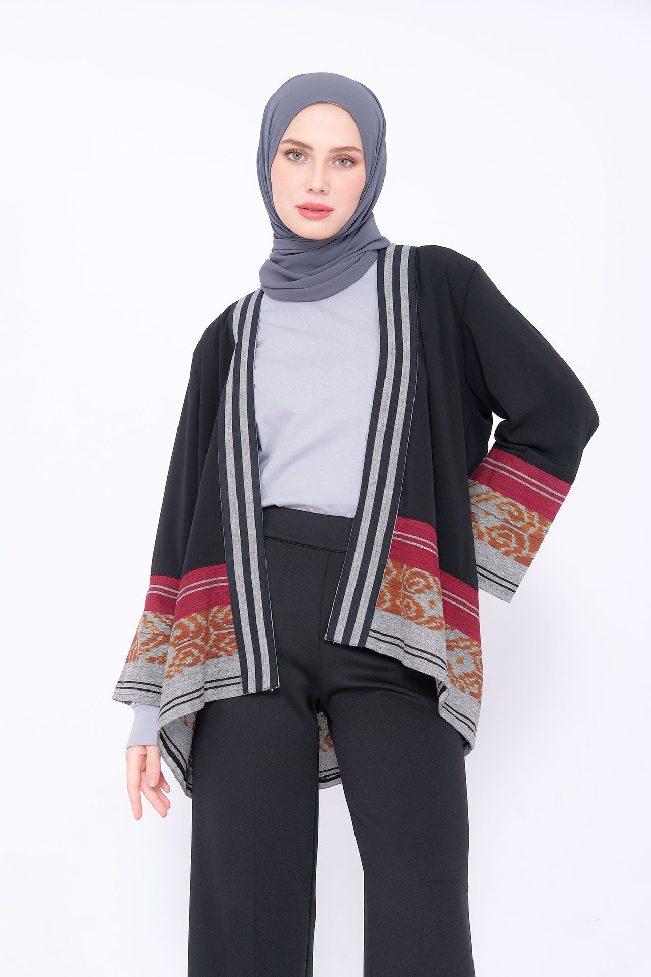 Miray Black Red Cocoon Tenun Outer