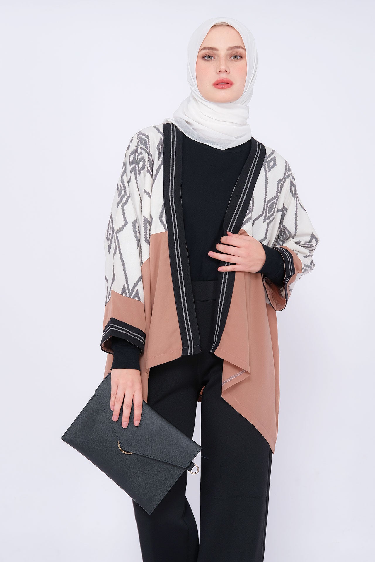 Meyra Brown White Tenun Outer