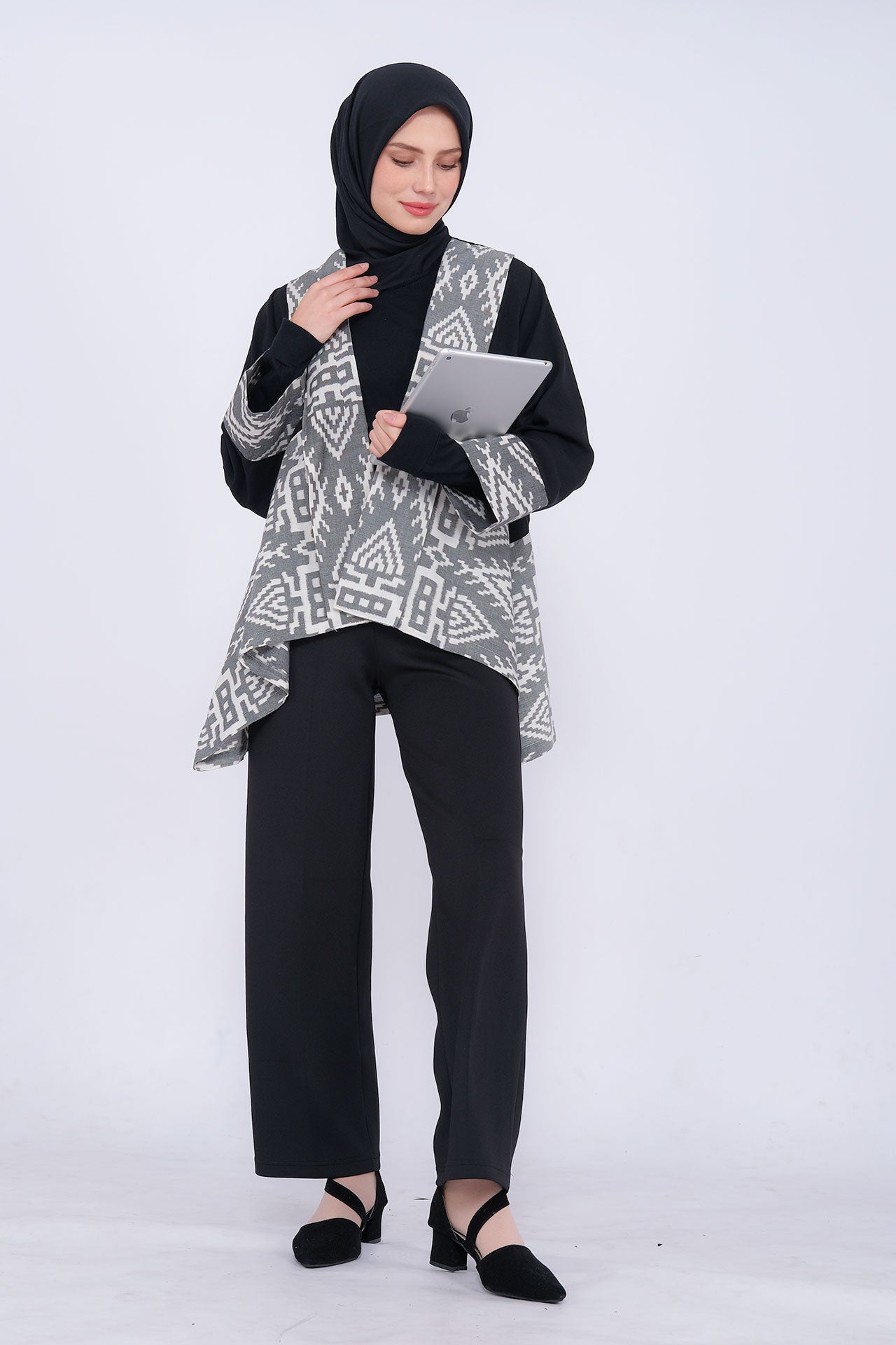 Miray Black Grey Tenun Outer