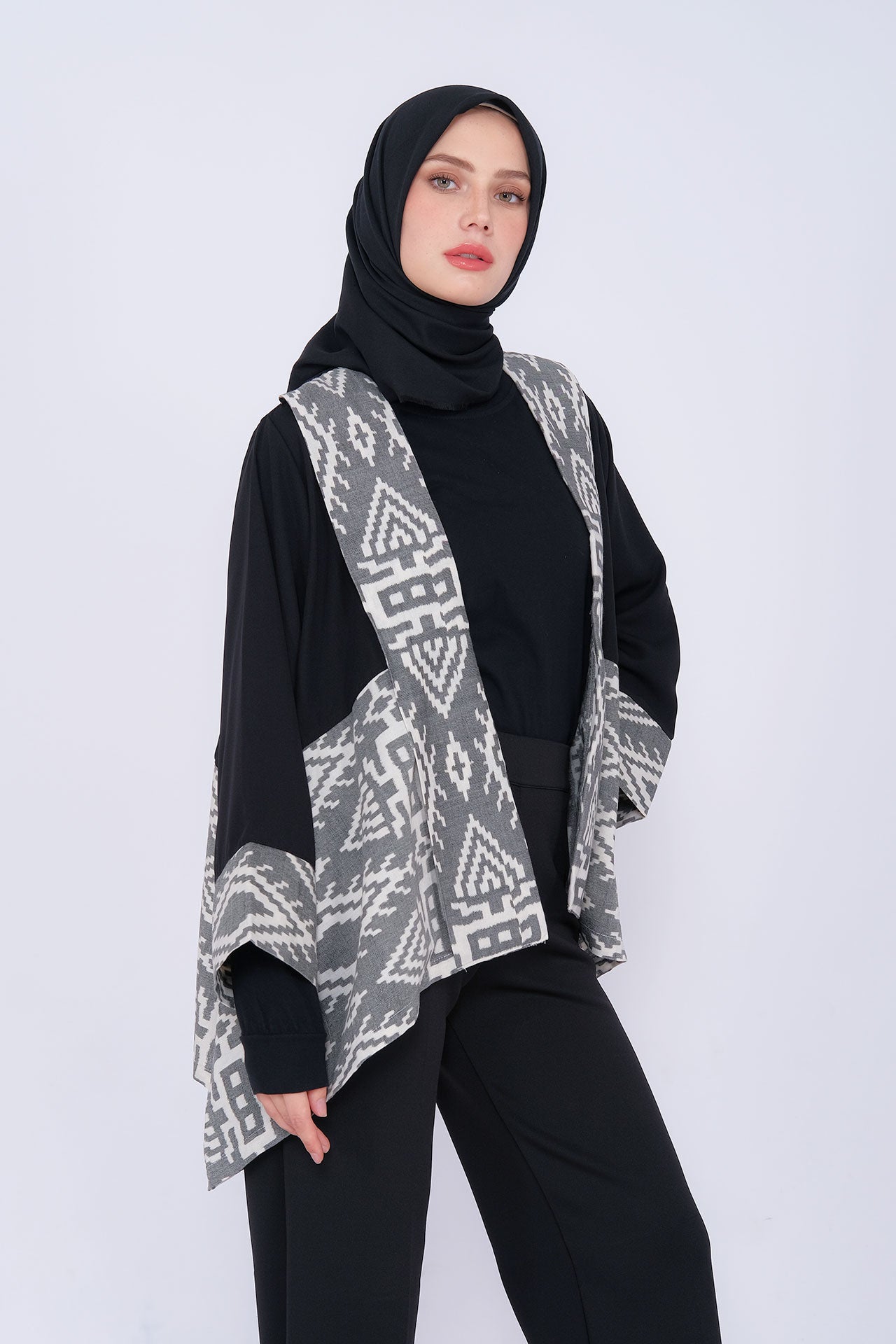 Miray Black Grey Tenun Outer