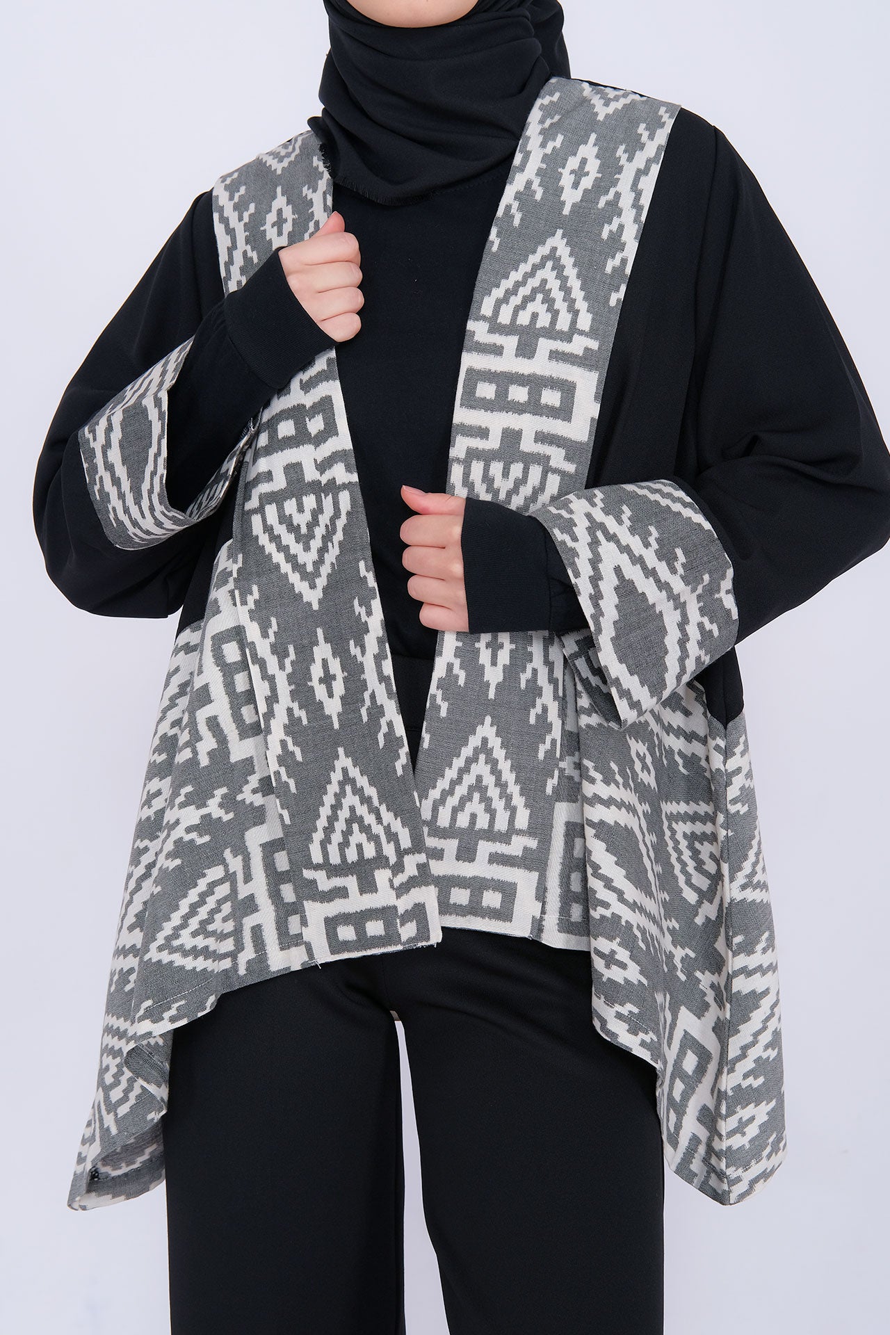 Miray Black Grey Tenun Outer