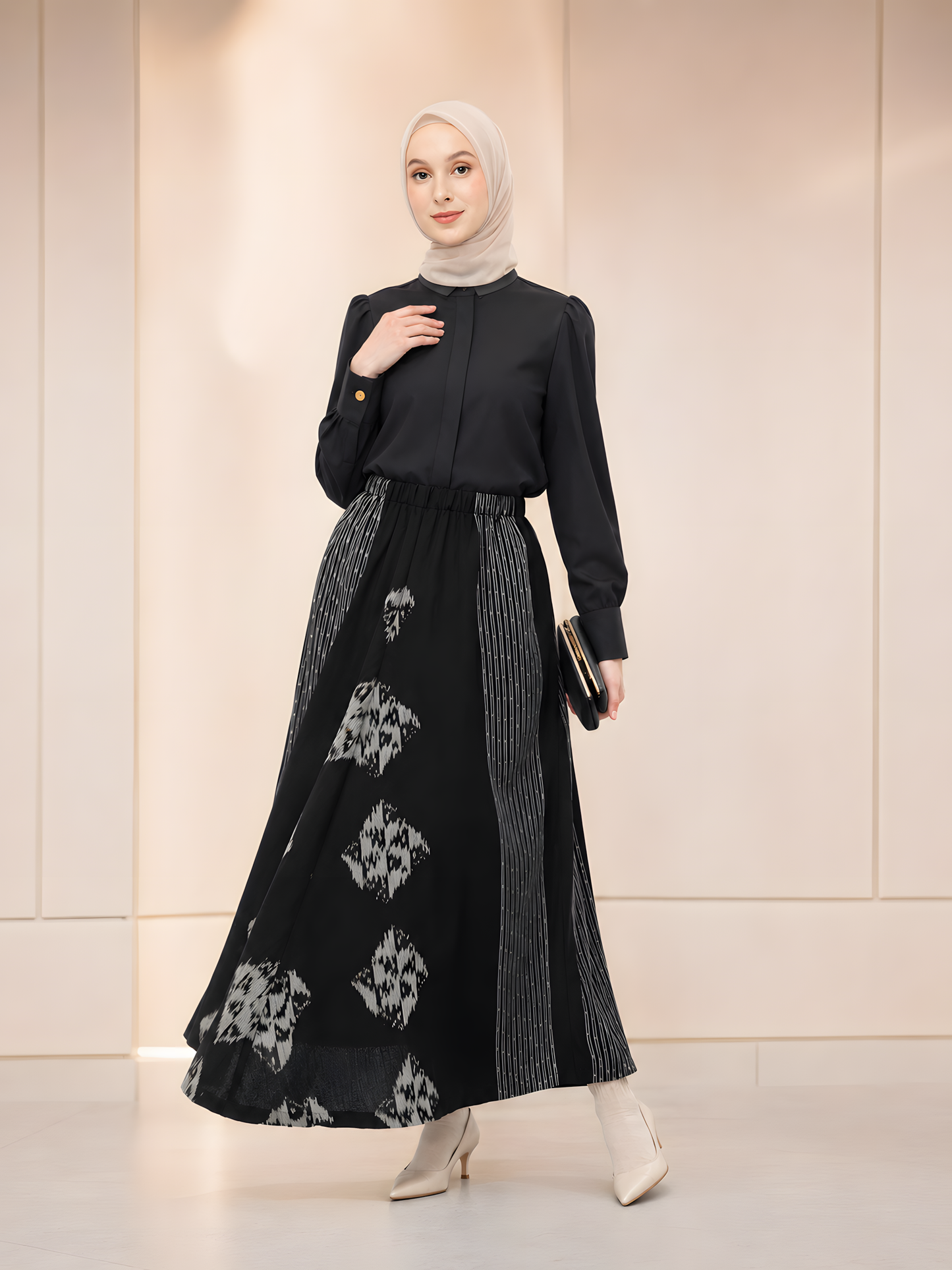 Zulfa Black Tenun Skirt